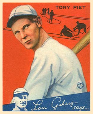 1934 Goudey Tony Piet #8 Baseball Card