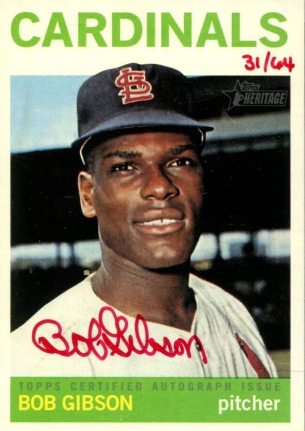 2013 Topps Heritage Real One Autographs Bob Gibson #BG Baseball Card