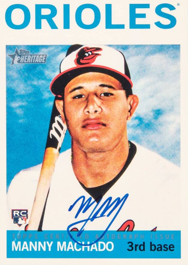 2013 Topps Heritage Real One Autographs Manny Machado #MM Baseball Card