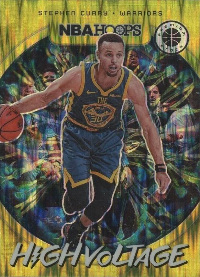 2019 Panini Hoops Premium Stock High Voltage Stephen Curry #10 Basketball Card