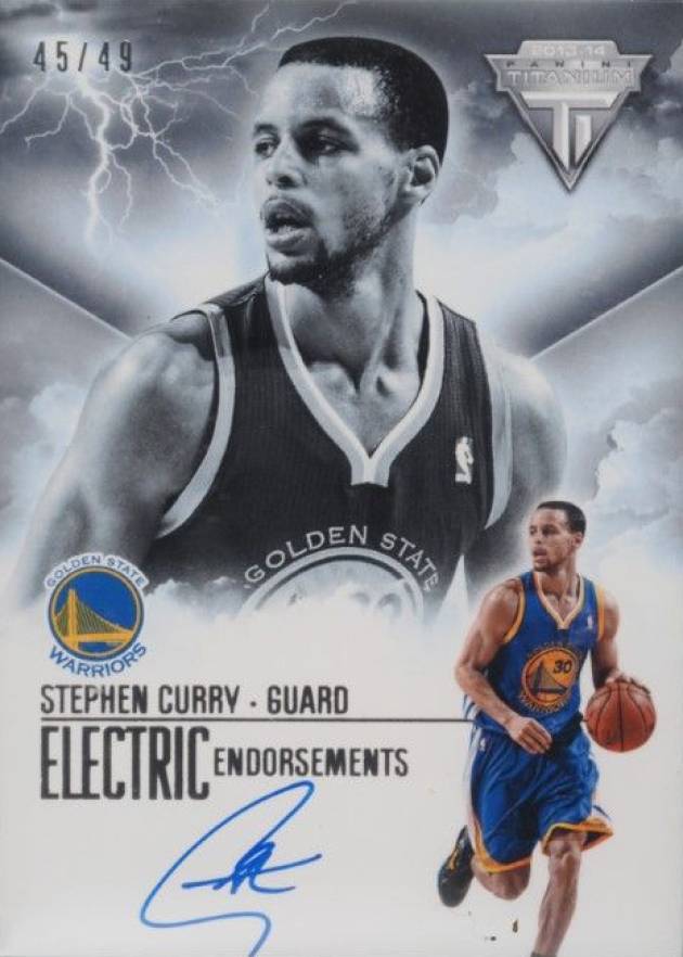 2013 Panini Titanium Electric Endorsements Autographs Stephen Curry #18 Basketball Card