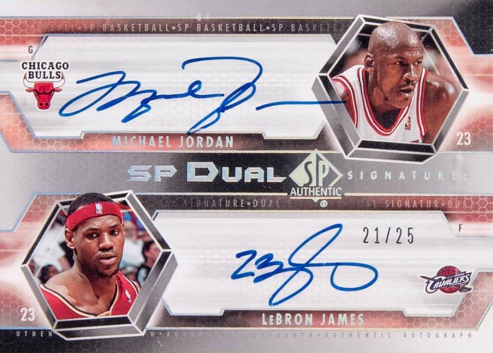 2004 SP Authentic SP Dual Signatures LeBron James/Michael Jordan #SP2JJ Basketball Card