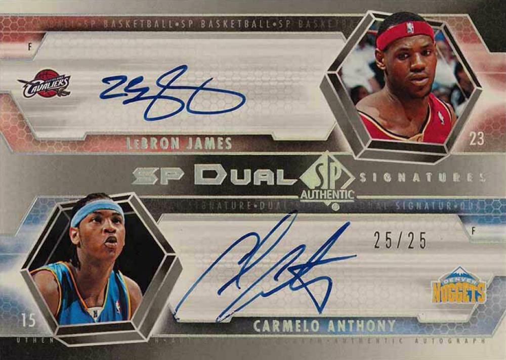 2004 SP Authentic SP Dual Signatures Carmelo Anthony/LeBron James #SP2LC Basketball Card