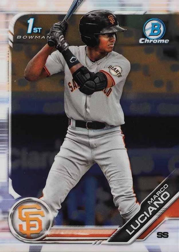 2019 Bowman Prospects Chrome Marco Luciano #82 Baseball Card