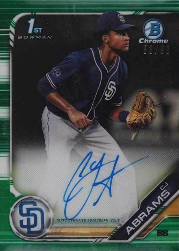 2019 Bowman Draft Chrome Draft Picks Autograph CJ Abrams #CDACA Baseball Card