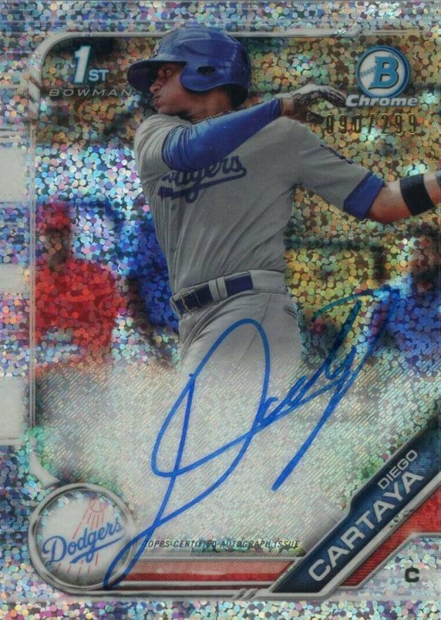 2019 Bowman Prospect Autographs Chrome Diego Cartaya #DCA Baseball Card