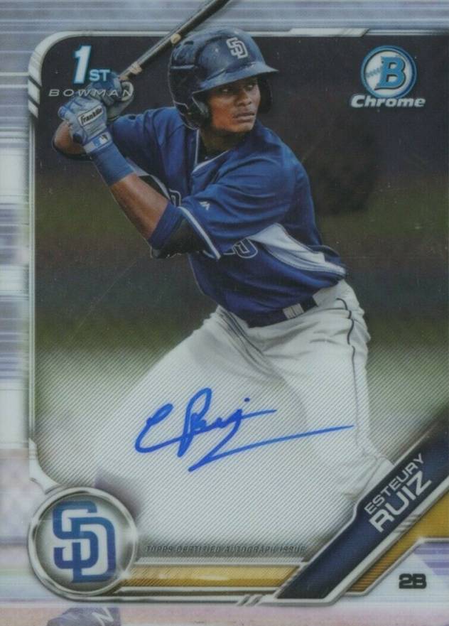 2019 Bowman Prospect Autographs Chrome Esteury Ruiz #ER Baseball Card