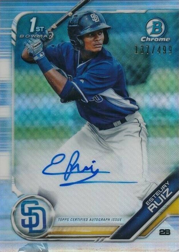2019 Bowman Prospect Autographs Chrome Esteury Ruiz #ER Baseball Card