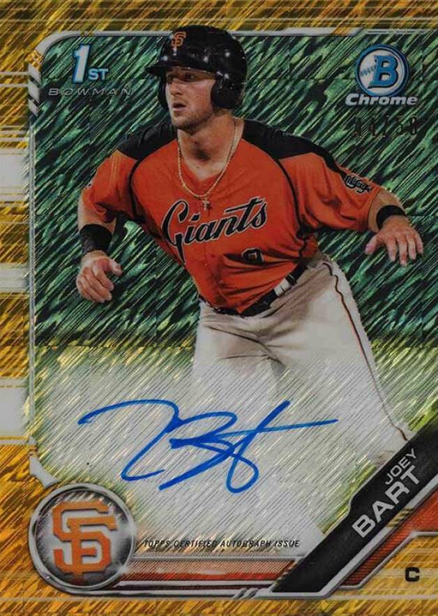 2019 Bowman Prospect Autographs Chrome Joey Bart #JB Baseball Card
