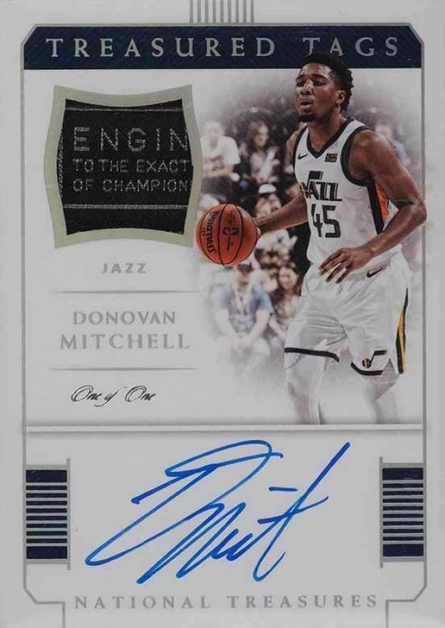 2018 Panini National Treasures Treasured Tags 1/1 Donovan Mitchell #DM Basketball Card