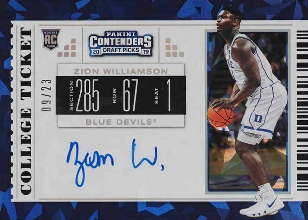 2019 Panini Contenders Draft Picks Zion Williamson #51 Basketball Card