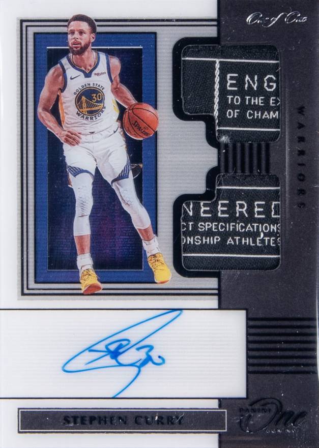 2019 Panini One and One Dual Jersey Autographs Stephen Curry #SCY Basketball Card