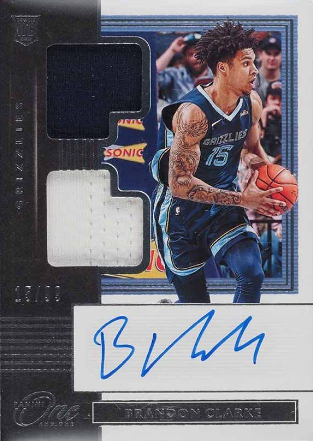 2019 Panini One and One Dual Jersey Autographs Brandon Clarke #BCL Basketball Card