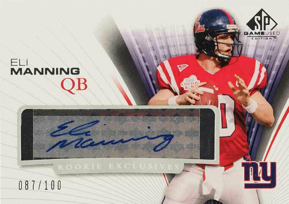 2004 SP Game Used Rookie Exclusives Autograph Eli Manning #RE-EM Football Card