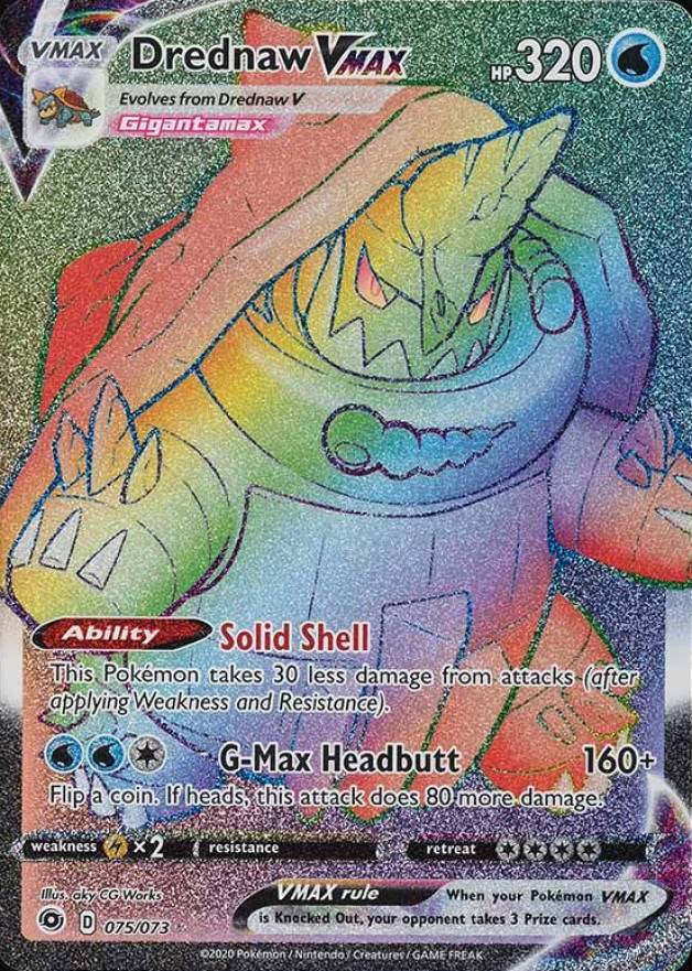 2020 Pokemon Sword & Shield Champion's Path Full Art/Drednaw Vmax #075 TCG Card
