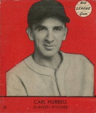 1941 Goudey Carl Hubbell #20r Baseball Card