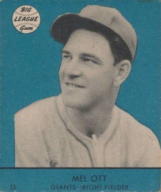 1941 Goudey Mel Ott #33b Baseball Card