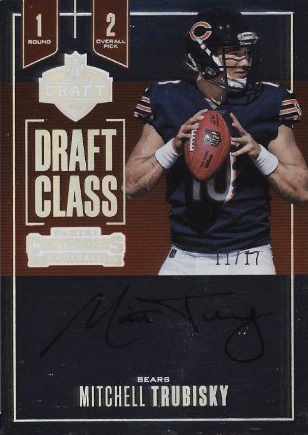 2017 Panini Contenders Draft Class Autograph Mitchell Trubisky #DC-MT Football Card