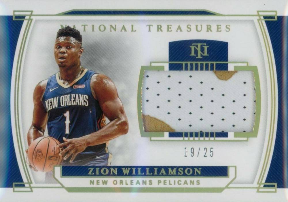 2019 Panini National Treasures Rookie Materials Zion Williamson #ZWL Basketball Card