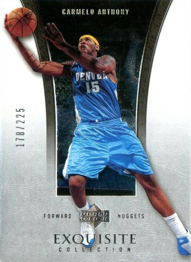 2004 Upper Deck Exquisite Collection  Carmelo Anthony #7 Basketball Card