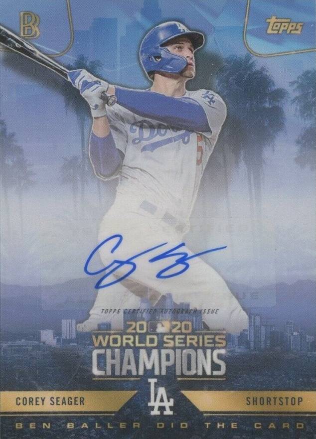2020 Topps X Ben Baller los Angeles Dodgers World Series Champions Autographs Corey Seager #18 Baseball Card