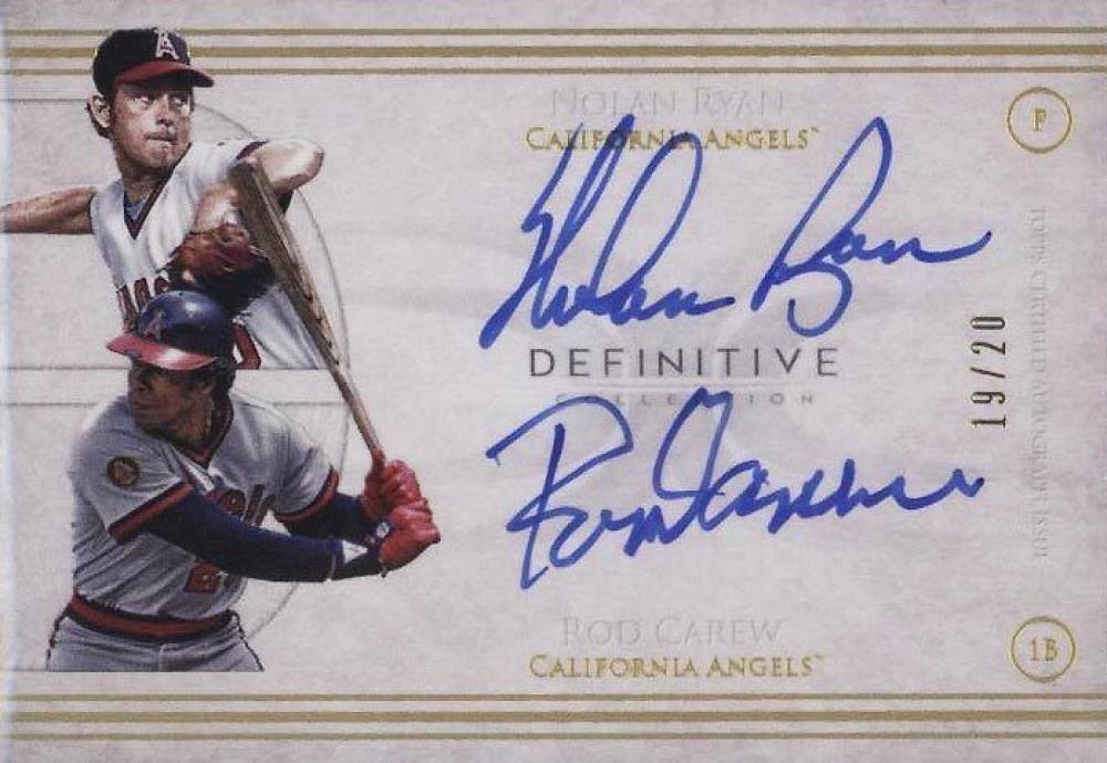 2017 Topps Definitive Dual Autograph Collection Nolan Ryan/Rod Carew #RC Baseball Card