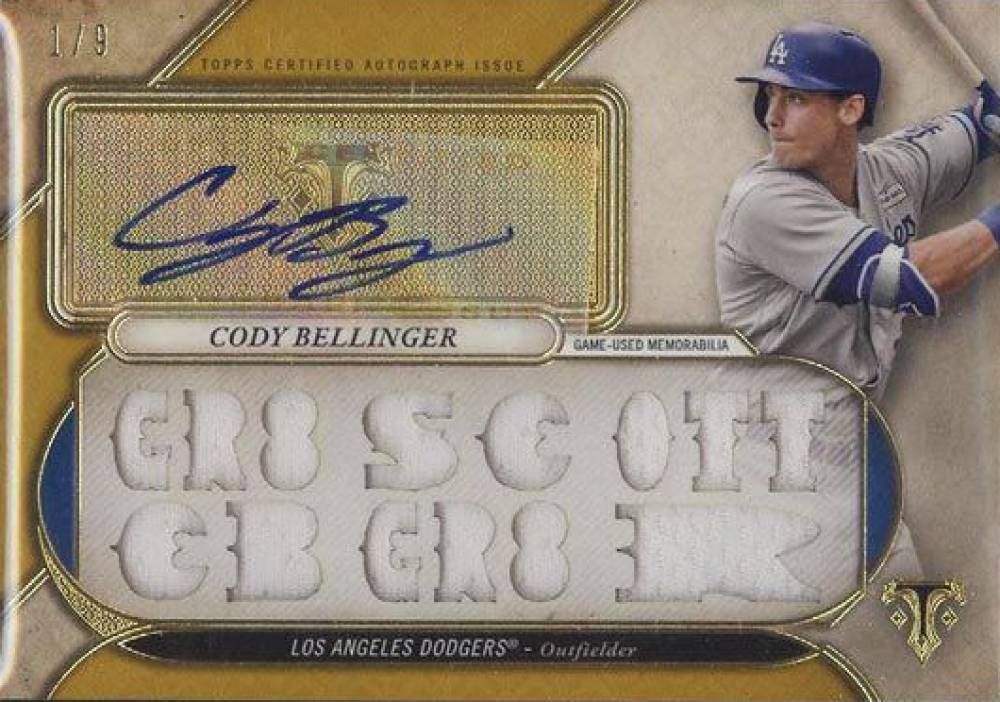 2017 Topps Triple Threads Autograph Relics Cody Bellinger #CBE4 Baseball Card