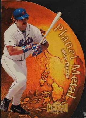 1999 Metal Universe Planet Metal Mike Piazza #11 Baseball Card