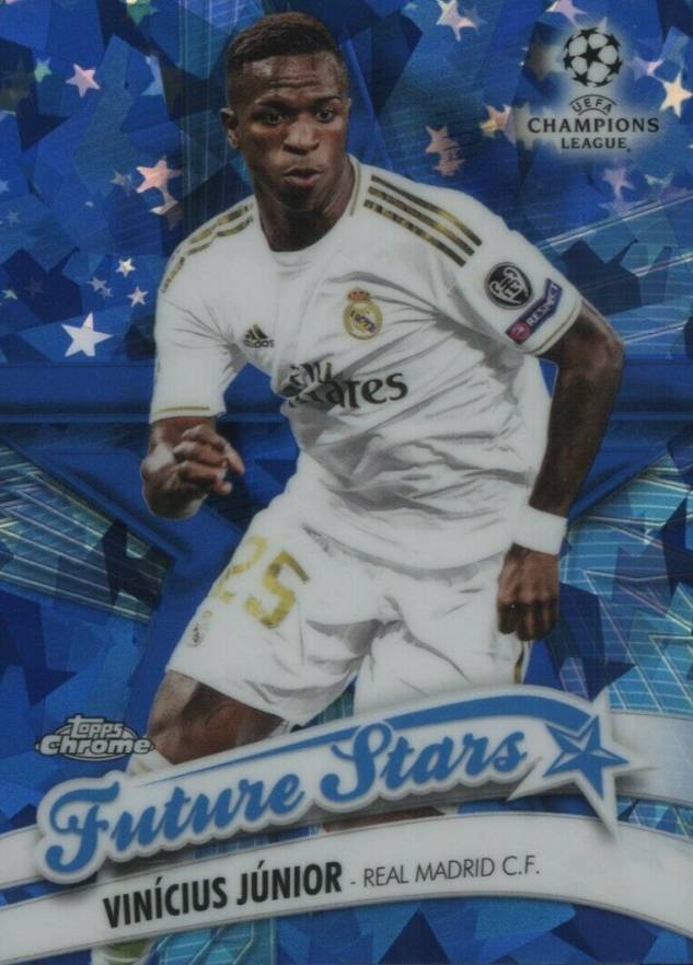 2019 Topps Chrome UEFA Champions League Sapphire Edition Future Stars Vinicius Junior #VJ Soccer Card