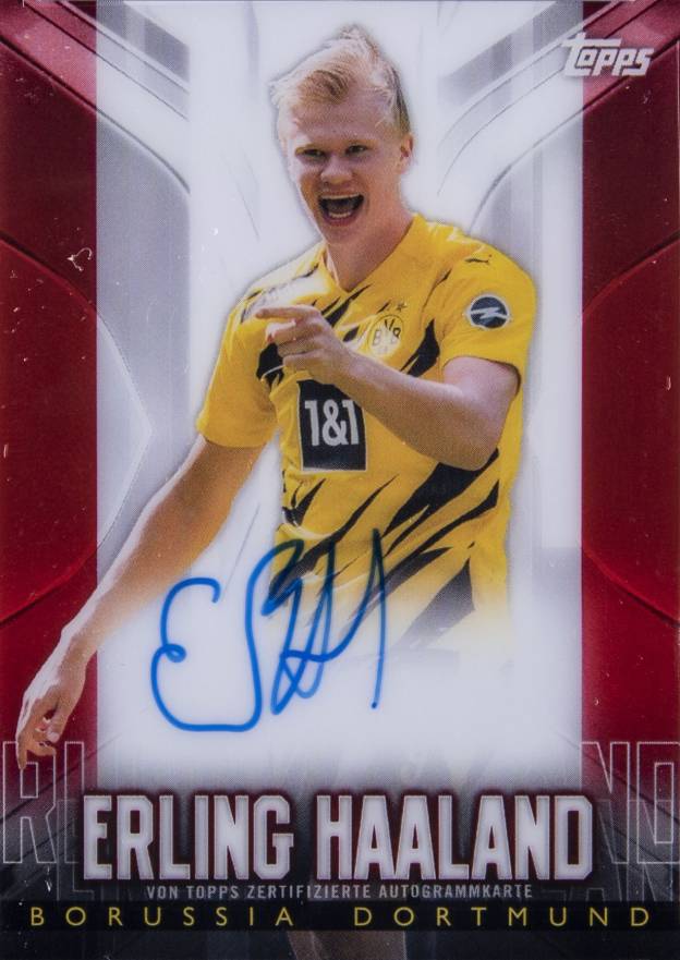2020 Topps Chrome BVB Borussia Dortmund Autographs Erling Haaland #EH Soccer Card