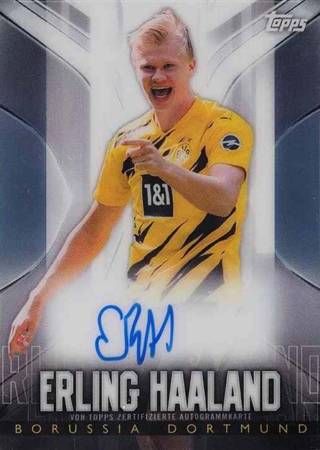 2020 Topps Chrome BVB Borussia Dortmund Autographs Erling Haaland #EH Soccer Card