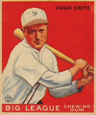 1933 Goudey World Wide Gum Hugh Critz #3 Baseball Card