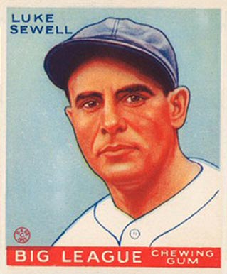 1933 Goudey World Wide Gum Luke Sewell #91 Baseball Card