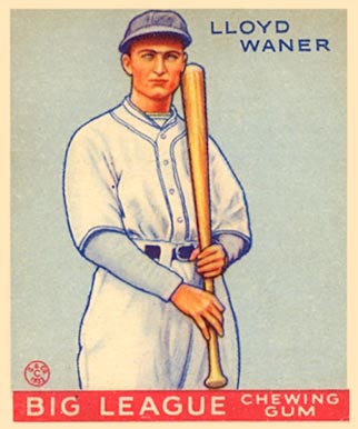1933 Goudey World Wide Gum Lloyd Waner #90 Baseball Card