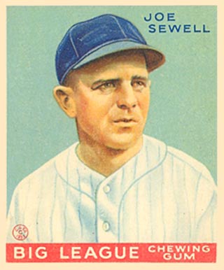 1933 Goudey World Wide Gum Joe Sewell #89 Baseball Card