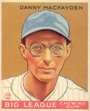 1933 Goudey World Wide Gum Danny Macfayden #87 Baseball Card