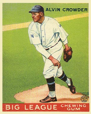 1933 Goudey World Wide Gum Alvin Crowder #71 Baseball Card