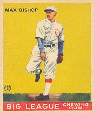 1933 Goudey World Wide Gum Max Bishop #61 Baseball Card