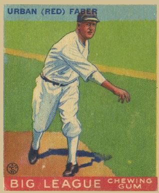 1933 Goudey World Wide Gum Urban Faber #54 Baseball Card