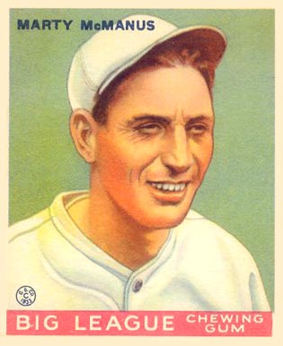 1933 Goudey World Wide Gum Marty McManus #48 Baseball Card