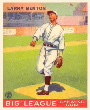 1933 Goudey World Wide Gum Larry Benton #45 Baseball Card