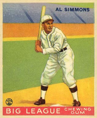 1933 Goudey World Wide Gum Al Simmons #35 Baseball Card