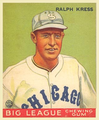1933 Goudey World Wide Gum Ralph Kress #33 Baseball Card
