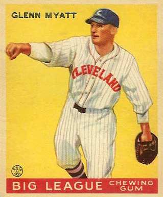 1933 Goudey World Wide Gum Glenn Myatt #10 Baseball Card