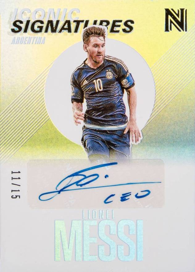 2017 Panini Nobility Iconic Signatures Lionel Messi #IS-LM Soccer Card