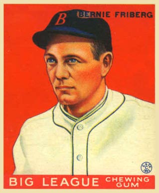 1934 Goudey World Wide Gum  Bernie Friberg #10 Baseball Card