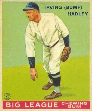 1934 Goudey World Wide Gum  Irvin Hadley #15 Baseball Card