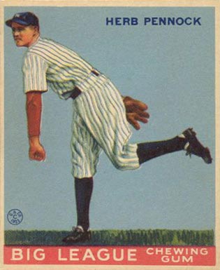 1934 Goudey World Wide Gum  Herb Pennock #16 Baseball Card