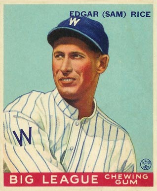 1934 Goudey World Wide Gum  Edgar Rice #18 Baseball Card