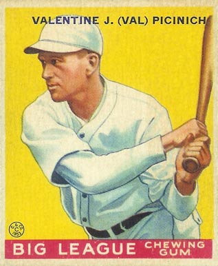 1934 Goudey World Wide Gum  Valentine J. Picinich #3 Baseball Card